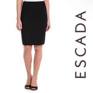 Escada Classic Black Viscose Work Pencil Skirt Designer Luxury